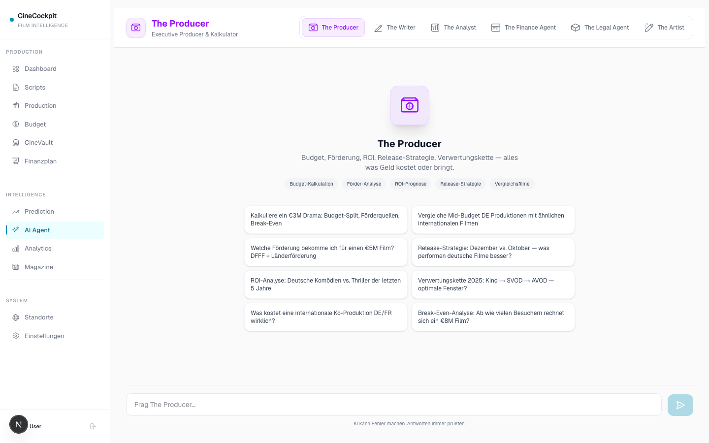 CineCockpit — The Producer Agent